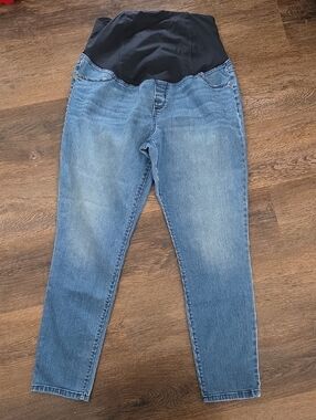 Isabel Maternity by Ingrid & Isabel Blue Skinny Jeans with Black Waist Panel